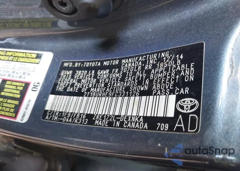 2015 Toyota Corolla Le from USA, damaged, VIN 2T1BURHE9FC331126